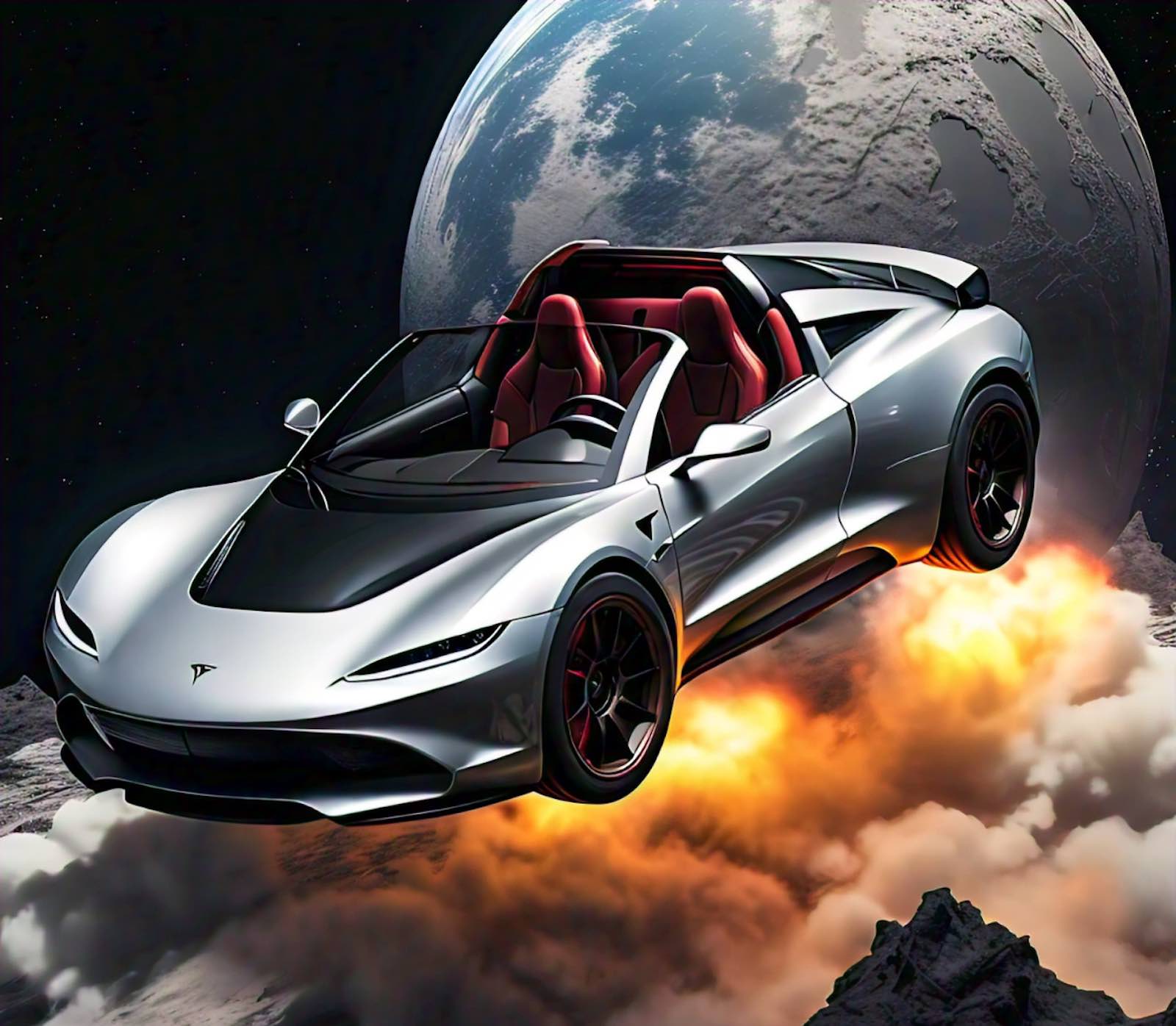 Илон Маск показал летающий спорткар Tesla Roadster с двигателями SpaceX